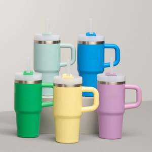 Taza Popular Ligera de Acero Inoxidable con Pajita y Asa para Gimnasio y Senderismo - Product Image 1