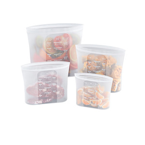 Sacos de Silicone Reutilizáveis com Logotipo Personalizado para Congelador, à Prova de Vazamentos e Livres de BPA, Sacos Macios de Grau Alimentício para Armazenamento de Alimentos para Viagem e Uso Doméstico - Product Image 2