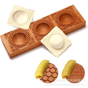 Wooden Wonton <b>Mold</b> Double Sided Pasta Maker For Kitchen Use With Pattern Design - Product Image 1