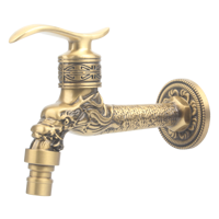 Robinet de machine à laver antique en cuivre, style européen, robinet d'arrosage mural pour jardin, intérieur/extérieur, 1/2, en laiton