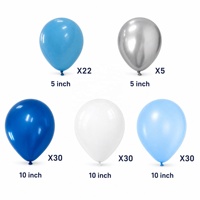 Guirlande de ballons en latex DIY pour baby shower, mariage, fête d'anniversaire, décoration bleu clair, bleu ciel, blanc, argent, arche de ballons