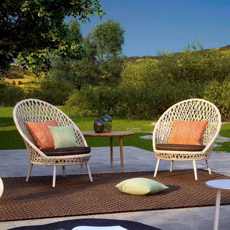 Luxury Bistro Outdoor Cane Wicker Ratan Rattan Coffee Sofa Chairs Garden Furniture Patio Outdoor Furniture Garden Sets