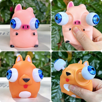 Nouveau Jouet Anti-stress en Vinyle Souple en Gros, Figurines d'Animaux Adorables à Grands Yeux à Presser, Mignonnes Petites Figurines de Bureau pour Jeunes