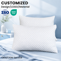 Oreiller ergonomique de sommeil OEM/ODM lavable, rafraîchissant, en polyester 100% déchiqueté, doux, pour le soutien du cou