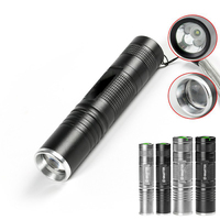 Senter LED Mini OEM 20W Berbahan Aluminium Alloy, Dapat Diperbesar, Daya Tinggi, Portabel dengan Sinar Jauh untuk Berkemah dan Mendaki Gunung di Luar Ruangan