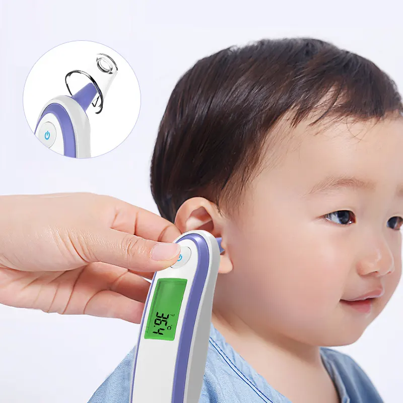 Yonker termometer telinga mini bayi anak, pengukur suhu telinga inframerah digital genggam LCD tes pintar termometer medis