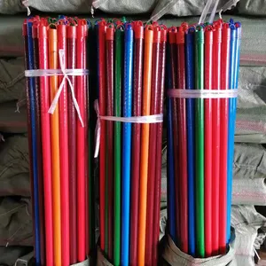 畅销木质彩色PVC收缩膜木制扫帚棒和木制拖把棒