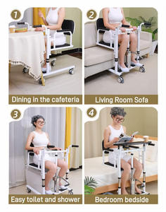 Sollevatore per Pazienti, Ausilio per Trasferimento, Sedile per <span class=keywords><strong>Doccia</strong></span> Medica, Sollevatore Sit-Stand per Anziani e Disabili, Altezza Regolabile, Leggero in Carbonio - Product Image 2