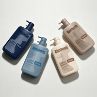 Bouteille de gel douche en HDPE de 1000 ml, grande capacité, conteneur carré plat en plastique pour shampoing, après-shampoing et emballage de produits de soin personnel