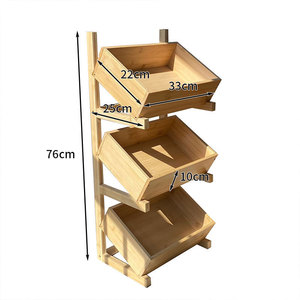 Estante de almacenamiento para cocina, 4 niveles, color madera natural, estante de suelo multifunción para organización de cocina y baño - Product Image 3