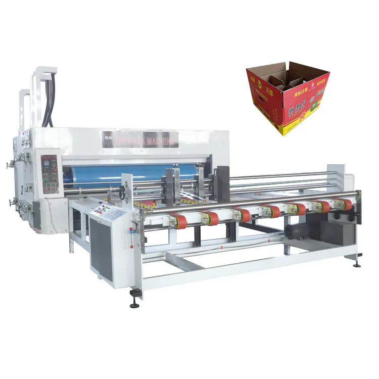 फ्लेक्सो प्रिंटिंग मशीन 4 कलर पेपर प्रिंटर चेन फीडर नालीदार प्रिंटिंग मशीन फ्लेक्सो