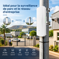 Pont radio IP65 5,8 GHz, pont WiFi 867 Mbps, pont sans fil 5 km, pont sans fil Gigabit pour caméra de surveillance CCTV