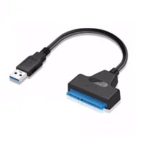 Kabel Hard Drive Eksternal, Konektor SSD SATA Ke Kabel Adaptor 2.5 Inci HDD Ide USB 3.0 Laptop 22 Pin Sata III