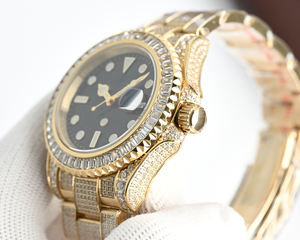 Design luxueux entièrement serti de diamants. Bracelet en acier inoxydable entièrement serti de diamants. Mode haut de gamme. Montre mécanique automatique - Product Image 5