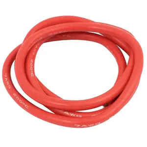 Alambre de cobre trenzado aislante de goma de silicona, superflexible, 7 AWG