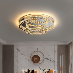 Gran oferta, lámpara de techo LED posmoderna, cristal redondo dorado de lujo para sala de estar con base de hierro, clasificación IP44 - Product Image 5