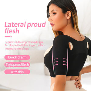 Top Modellante Donna Sottile in Nylon Traspirante Senza Cuciture <span class=keywords><strong>con</strong></span> Maniche a Compressione, Correttore di Postura e Supporto per il Seno, Riduzione del Braccio Superiore - Product Image 4