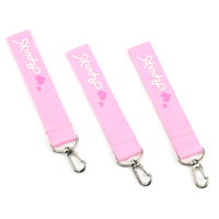 Perlengkapan Lanyard Desainer Kustom Pink, Gantungan Kunci, Tali Pergelangan Tangan, Dompet, Gelang Warna-warni, Tali Pendek Nylon, Gantungan Kunci Lanyard
