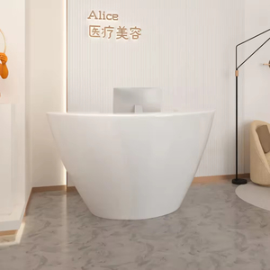 Petit bureau de réception moderne noir imprimé en 3D |   Comptoir d'accueil pour salon, spa, bureaux - Product Image 2