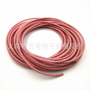 Genuine Leather <b>Rope</b> Black Round Woven Cord For <b>Bracelet</b> Necklace Pendant Jewelry Making Yiwu Origin - Product Image 4