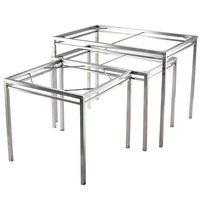 Vente en Gros de Meubles Chromés Moderne Pliant Réglable en Hauteur Fer Acier Métal Épingle à Cheveux Café Salle à Manger Bureau Araignée Pied de Table Rv