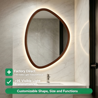 Miroir de salle de bain LED rétroéclairé encadré à commande tactile dimmable pour les espaces communs d'hôtellerie
