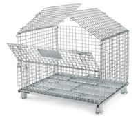 Conteneur pliable en treillis métallique robuste pour stockage industriel en entrepôt