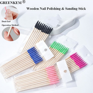Nouveau bâton de polissage et de ponçage des ongles en bois à double tête, professionnel, solide, coloré, 10 pièces/sac, bois d'orange, élimine les peaux mortes - Product Image 1