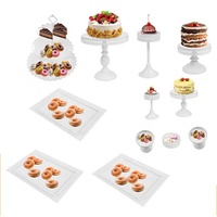 Supports à gâteaux Ensemble de supports à cupcakes en métal Tour de présentation de fruits et bonbons multiples Assiette à dessert Ensemble de supports et plateaux de table à gâteaux