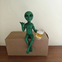 Statue d'alien amusante en résine, ornement de jardin, décoration extérieure, décoration de bureau, cadeau artistique, décoration intérieure, Chine, non-CNC