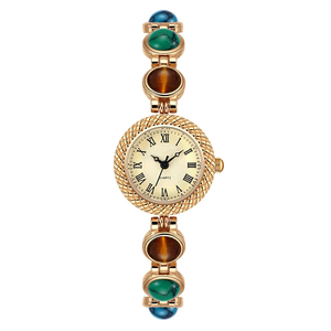 レディース高級ヴィンテージ防水合金腕時計、ガラス文字盤、ラウンドケース、クォーツムーブメント、針表示 - Product Image 1