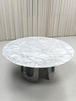 Table de salle à manger en marbre naturel, design italien, forme ronde, mobilier de salle à manger, tables de salle à manger pour villa VIP, hôtel en Italie, bureau de dîner
