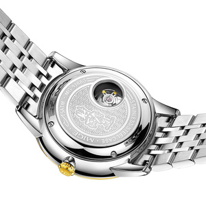 Reloj mecánico automático para hombre, correa de acero inoxidable de 42 mm, tono dorado, moda de lujo, indicador de fecha analógico - Product Image 3