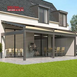 Auvent rétractable électrique imperméable en <span class=keywords><strong>PVC</strong></span> pour terrasse, jardin, entrée, pergola - Product Image 1