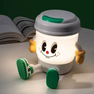 Iluminación creativa Luz de escritorio Decoración de habitación de cama Lámpara de mesa Taza con patas Teléfono Sostiene mesita de noche Linda luz de noche para niños - Product Image 1