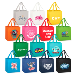 Benutzer definiertes Logo Werbe umwelt freundliche Vliesstoff-Einkaufstaschen Wieder verwendbare Vlies-Einkaufstasche - Product Image 1