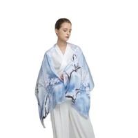 Écharpe longue en soie de luxe pour femme, motif léopard et pois, impression numérique, style chinois, châle multifonctionnel, écharpe de cou pour l'hiver