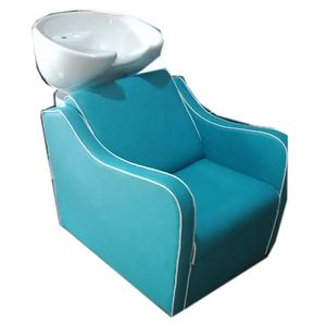 Cuenco de fibra de vidrio para champú, adorno azul cielo y blanco con Bol ajustable, 5 años de garantía, novedad de 2020 - Product Image 1