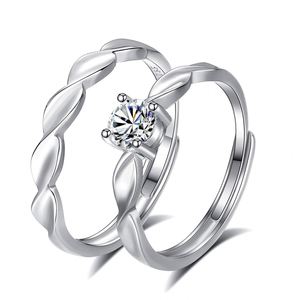 S925 Sterling <b>Silver</b> Mobius Couple <b>Ring</b> for <b>Men</b> and Women INS High Grade Shining Galaxy Pair <b>Ring</b> Valentine's Day Gift Wholesale - Product Image 1