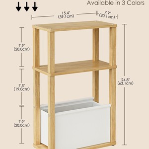 Wooden storage rack, cross-border creative home <b>sofa</b> narrow-edge book storage rack, solid wood multi-layer storage and - Product Image 4