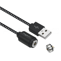 Cable de Carga Magnético Circular HYTEPRO M575 Recto con 2 Pines Pogo, Cable USB A Trenzado para Electrónica Industrial y de Consumo