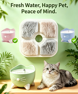 Distributeur d'eau pour animaux de compagnie Pixi, cartouche filtrante carrée de 8,4 cm, cartouche filtrante en coton de remplacement pour chat et chien, accessoires - Product Image 6