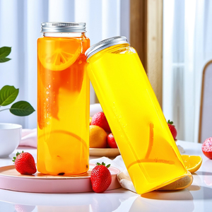 Hot bán 500ml bán buôn nhựa chai nước giải khát 16oz lon nhựa với nắp nhôm nước trái cây bao bì - Product Image 1