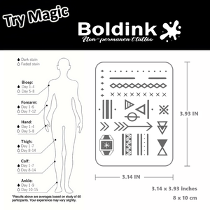 <span class=keywords><strong>Tatuaje</strong></span> Temporal Semipermanente a Prueba de Agua con Diseño Geométrico Tribal, Triángulo y Líneas Estéticas Personalizadas de Boldink - Product Image 4