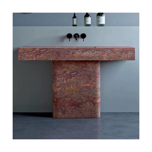 Lavabo Rectangular Personalizado de Mármol Travertino, Lavabo Funcional - Product Image 4