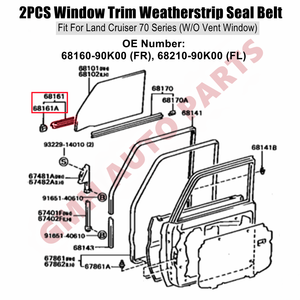 Ensemble de coupe-froid extérieur de porte avant droite gauche pour Toyota Landcruiser <span class=keywords><strong>HZJ70</strong></span> HJ75 HDJ79 HDJ78 - Product Image 2