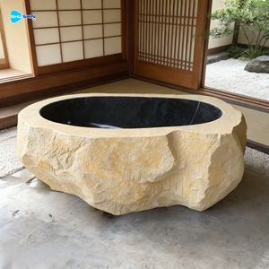 Baignoire autoportante en pierre naturelle noire pour salle de bain, en marbre, vente en gros directe usine Chine - Product Image 6