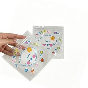 Sachet d'emballage transparent à fermeture éclair de qualité alimentaire pour mini-biscuits imprimés, idéal pour bonbons et friandises - Product Image 2
