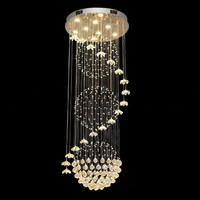 Moderne custmo plafonnier luxe longs lustres escalier hall d'hôtel grande suspension fleur lustre en cristal