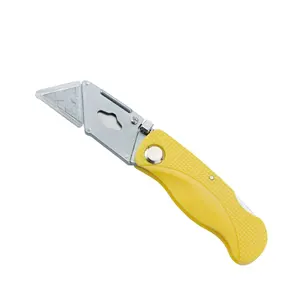 Securely Folding Utility Knife Quick Change Blade Mechanism & Aluminum Alloy Handle with customized pieces Extra Blades
